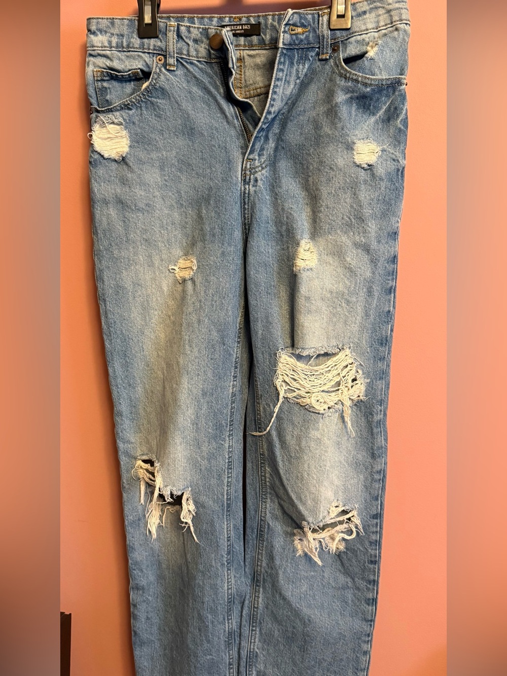 American Bazi Light Blue Distressed Boyfriend Jeans